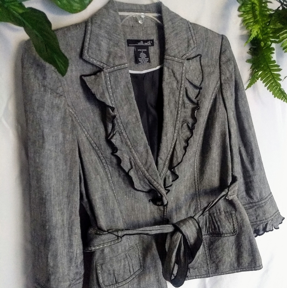 willi smith ruffled collar cropped belted jacket 4